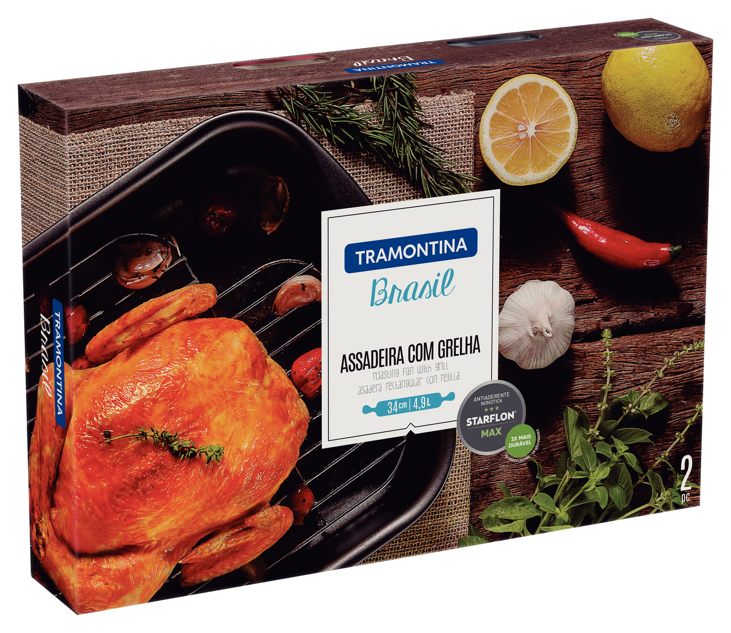 34cm Roasting Pan with Grill - Brazil (non-stick)
