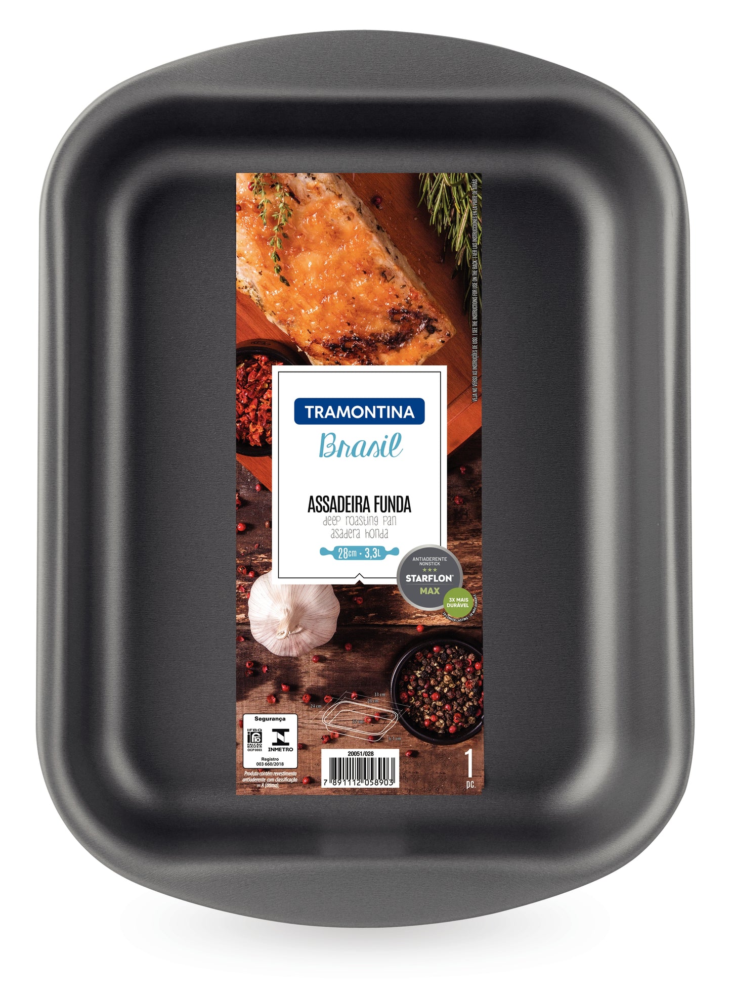 28cm Deep Roasting Pan - Brazil (non-stick)