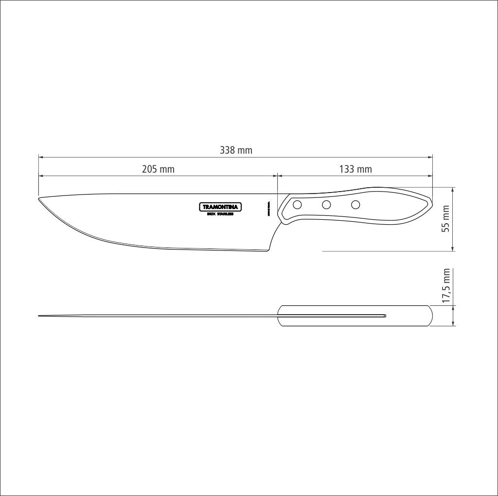 8" (20cm) Meat Knife with Sheath, brown