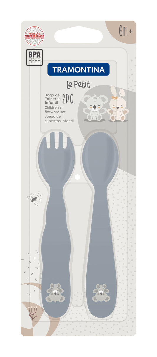 2pc. Grey Children's Flatware Set