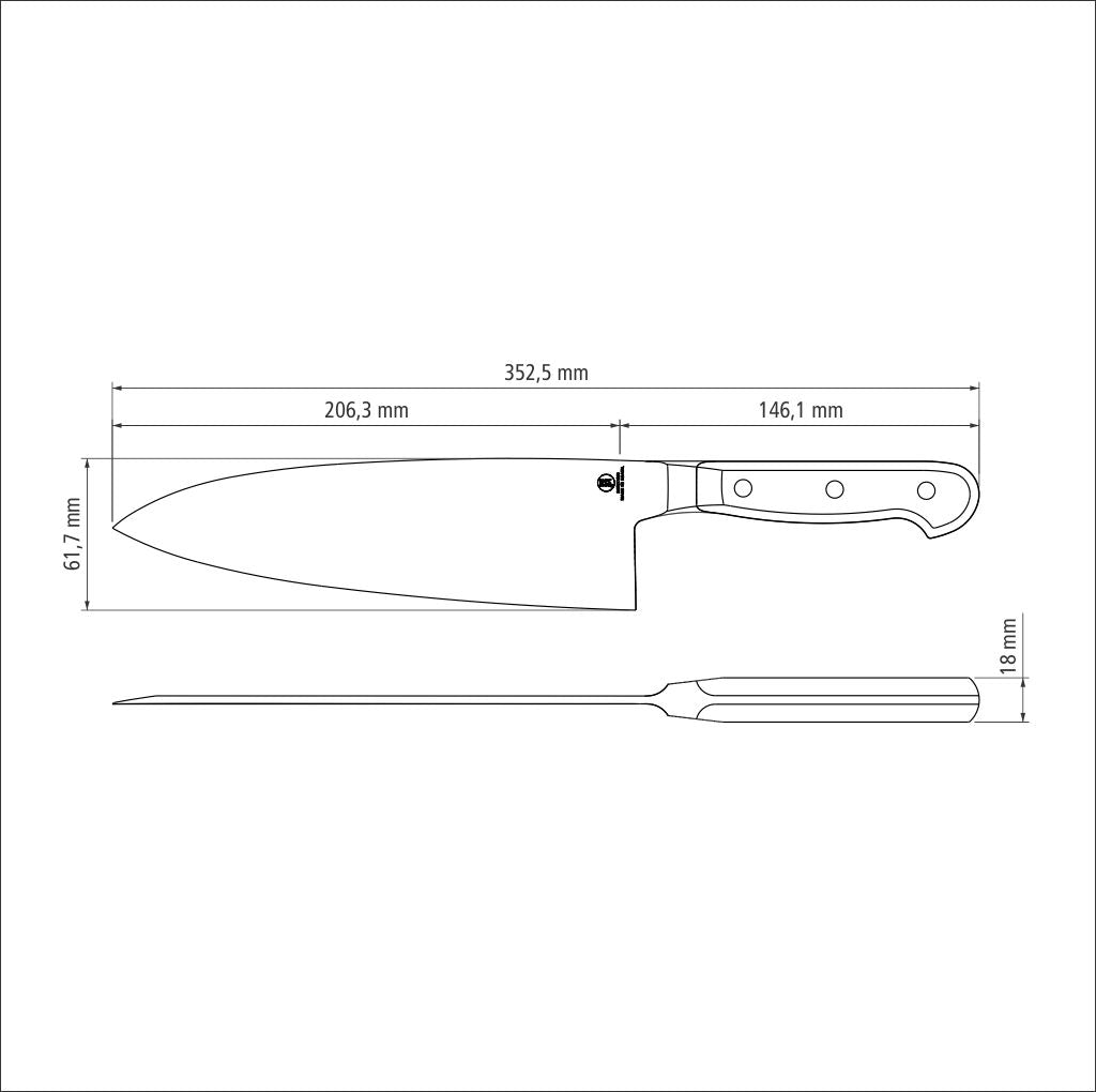 8" (20cm) Sushi Knife Deba - Gold