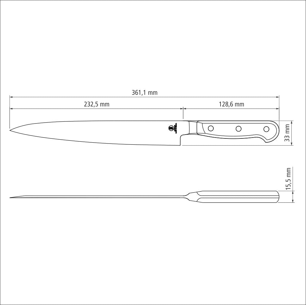 9'' (23cm) Sushi Knife Yanagiba - Gold