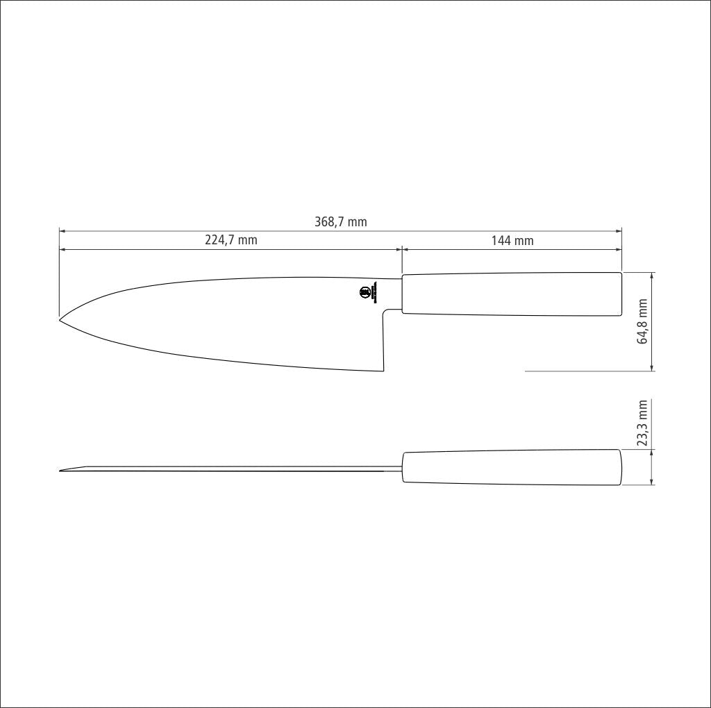 8" (20cm) Sushi Knife Deba - Silver