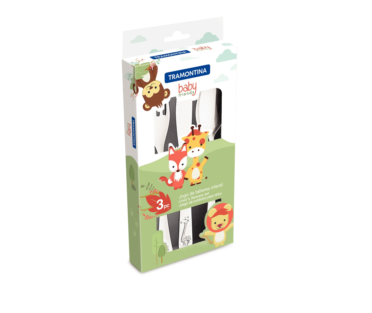 3pc. Child's Set, Stainless Steel. Knife, Fork and Spoon