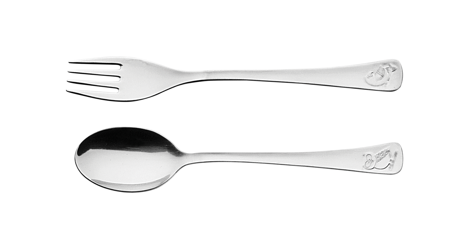 2pc. Child's Set, Stainless Steel. Fork and Spoon
