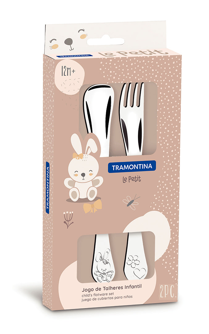 2pc. Child's Set Girls, Stainless Steel. Fork and Spoon.