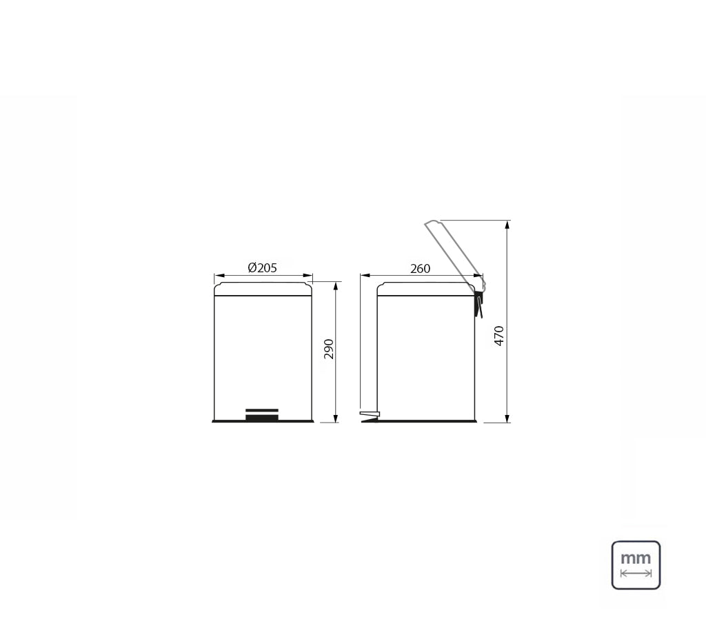 Stainless Steel Pedal Bin 5l