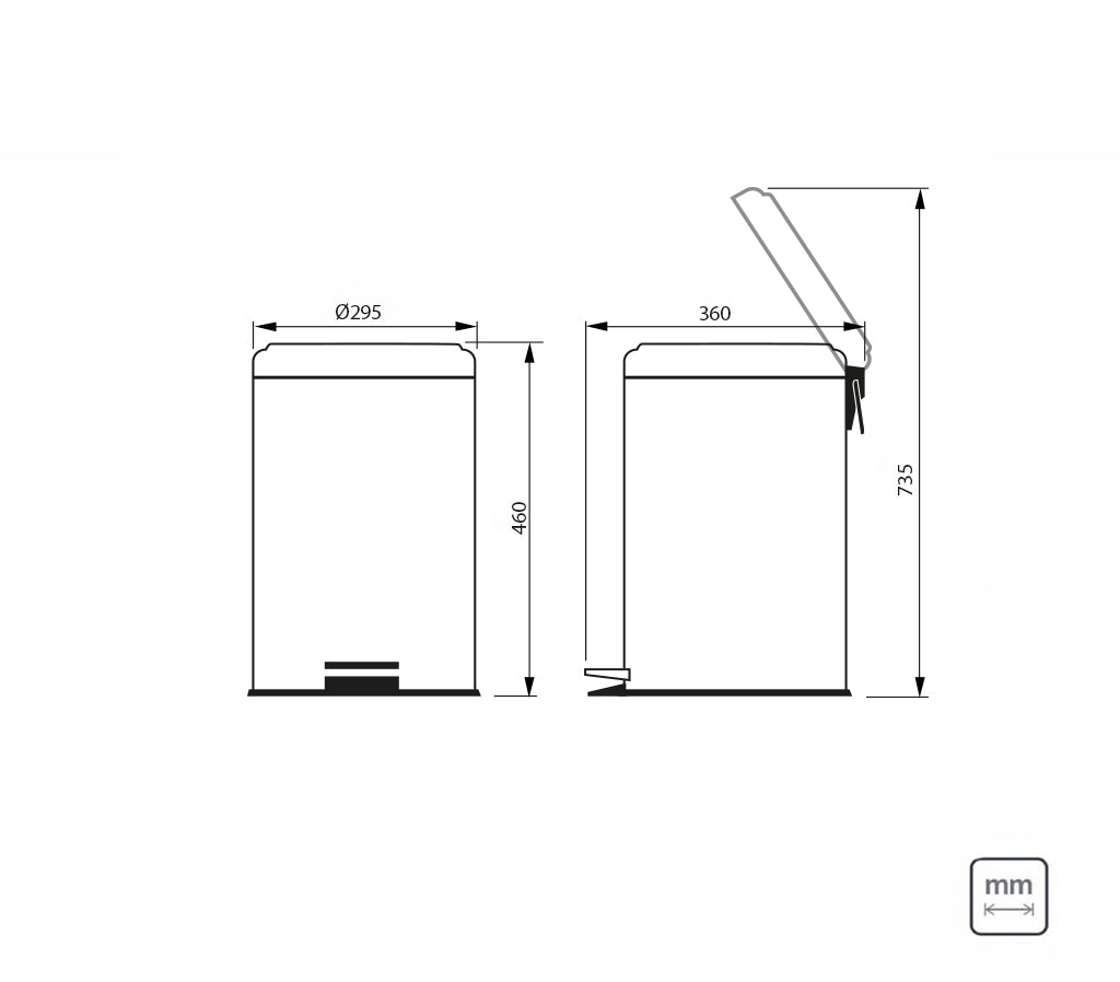 Stainless Steel Pedal Bin 20l