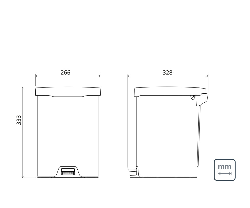 Stainless Steel and Plastic Bin 12l