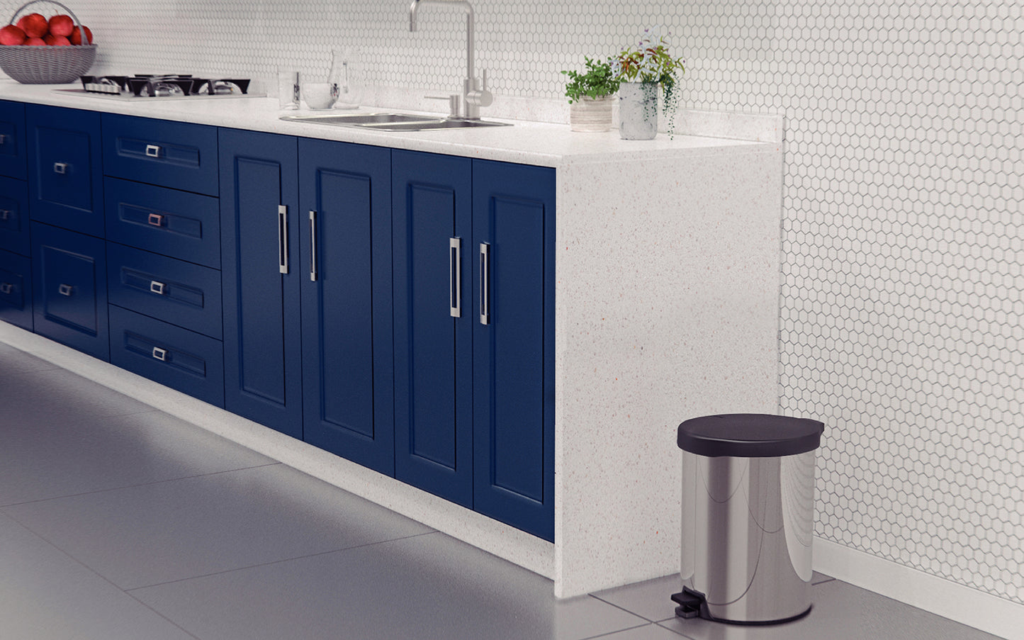 Stainless Steel and Plastic Bin 12l