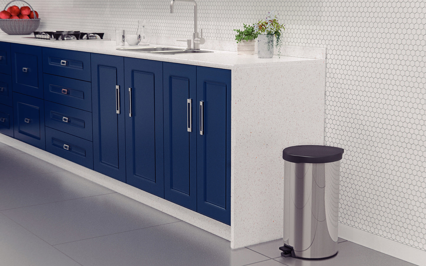 Stainless Steel and Plastic Bin 20l