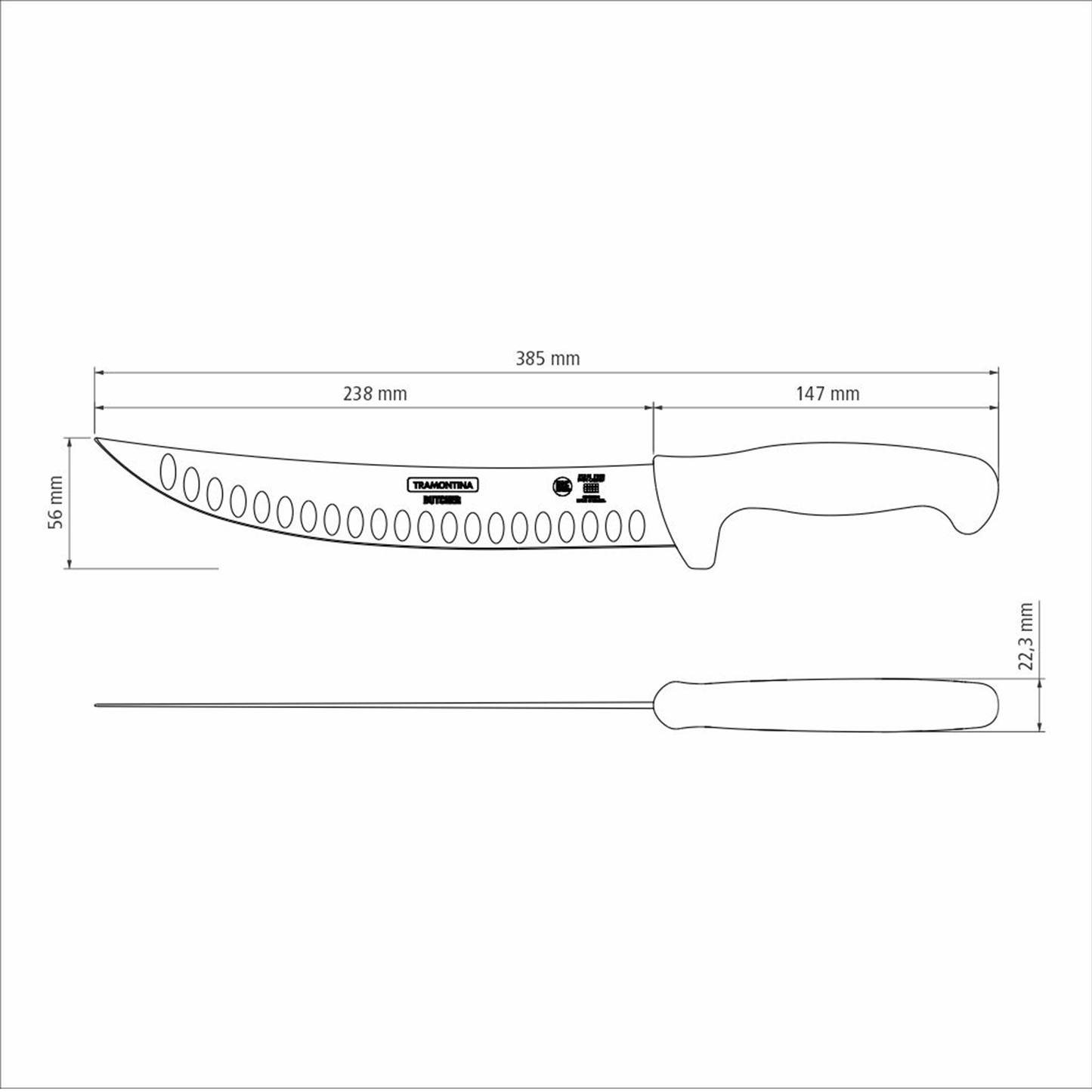 10"(25cm) Butcher Knife,Black