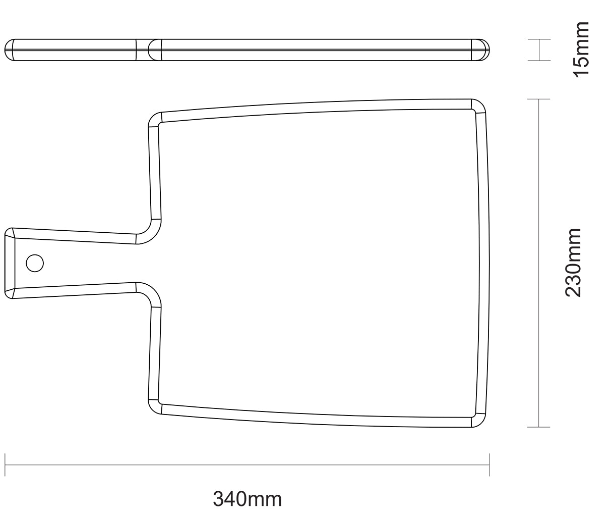 Kitchen Board with Handle (34 x 23 x 1.8cm) (Teak hardwood)