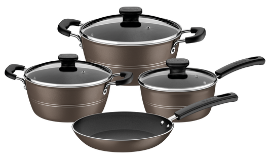 4pc Aluminum Cookware Set with Interior and Exterior Nonstick Coating - Sicília (3mm thickness) (non-stick)