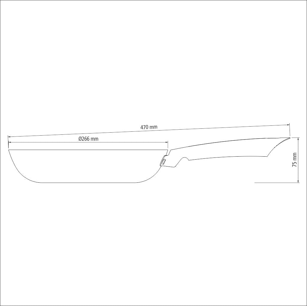 Cast Iron Frying Pan with Interior Nonstick Coating 26cm 2,1l -Trento (non-stick)