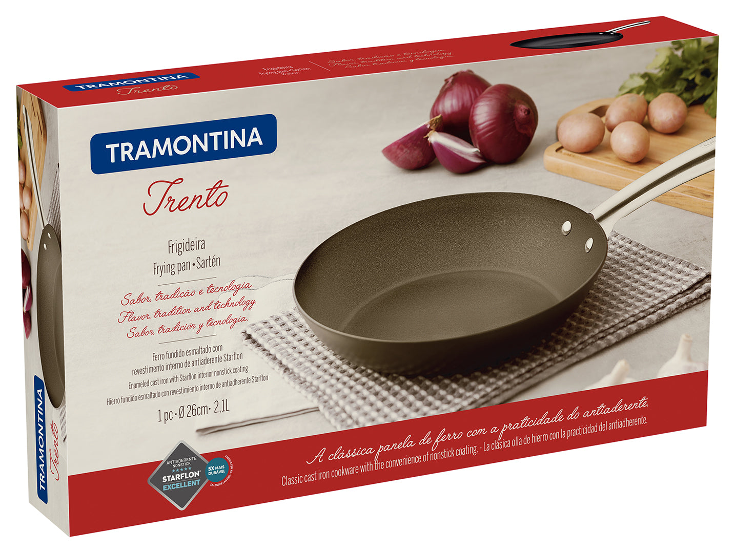 Cast Iron Frying Pan with Interior Nonstick Coating 26cm 2,1l -Trento (non-stick)