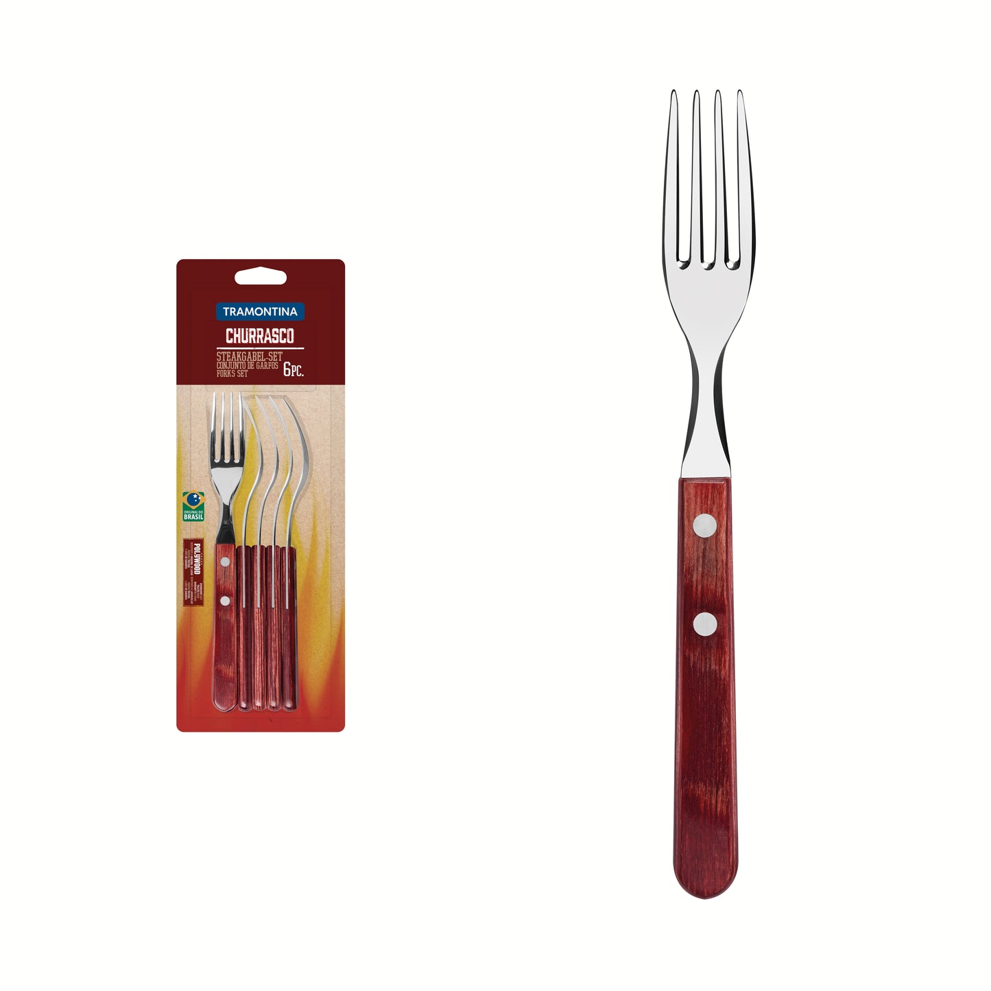 6pc. Table Forks Set, Red