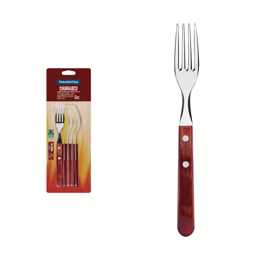 6pc. Table Forks Set, Red
