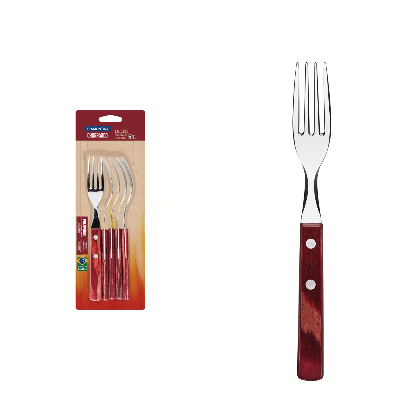 6pc. Table Forks Set, Red