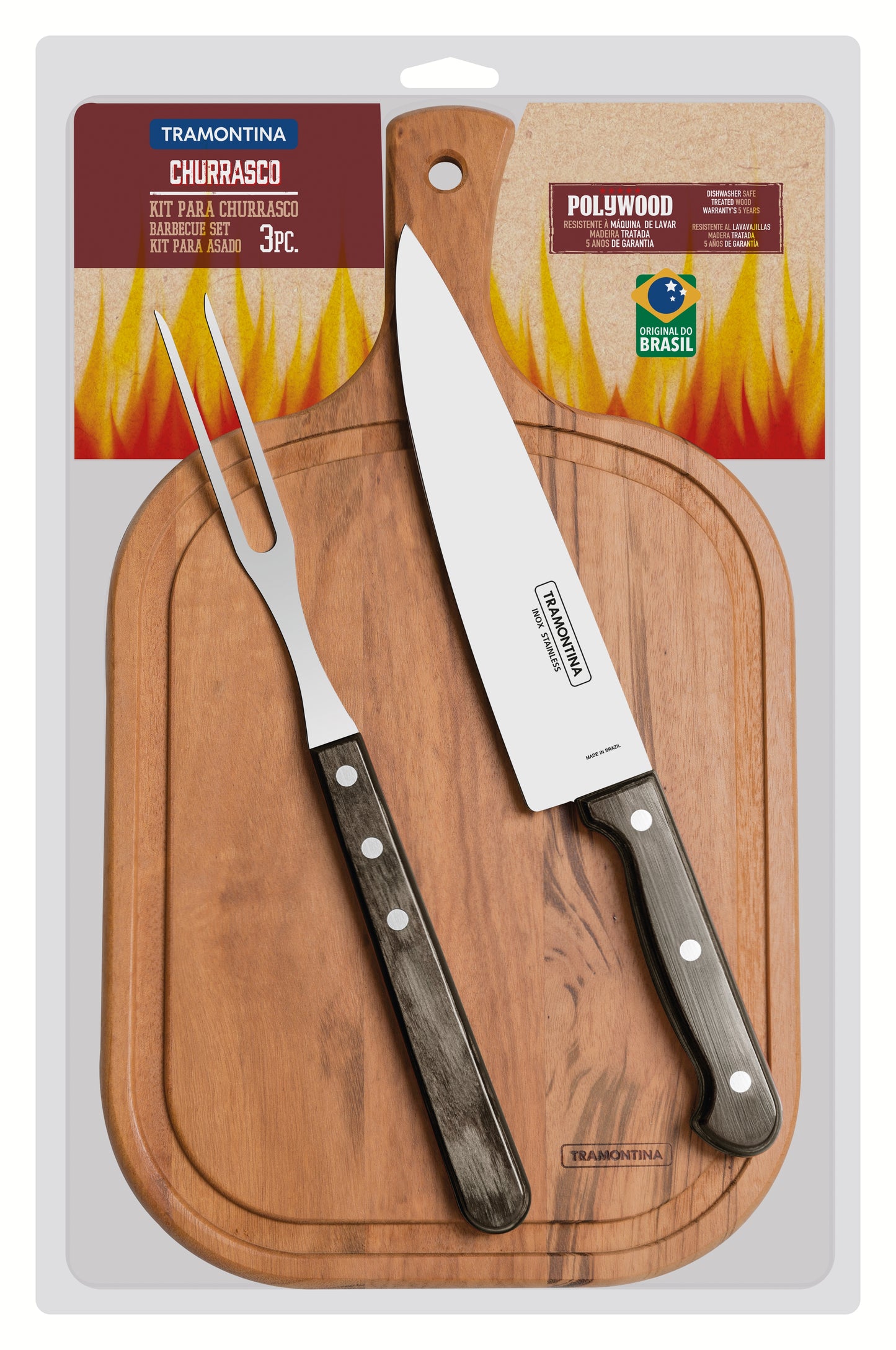 3pc. Braai Set, Brown