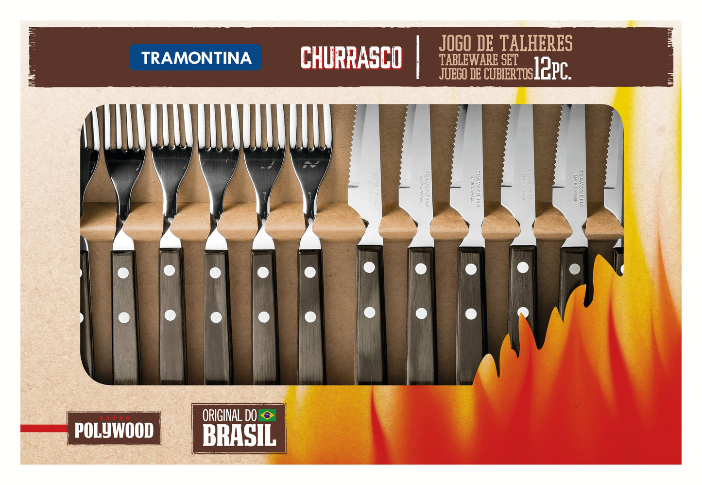 12pc. Braai Set. Brown