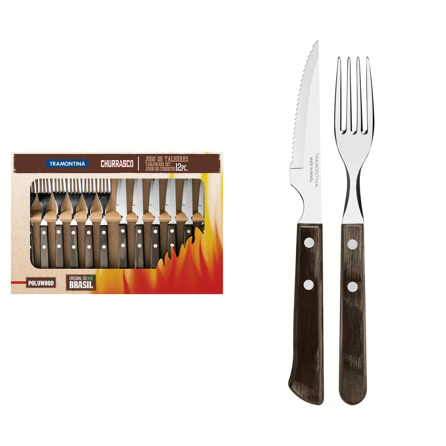 12pc. Braai Set. Brown