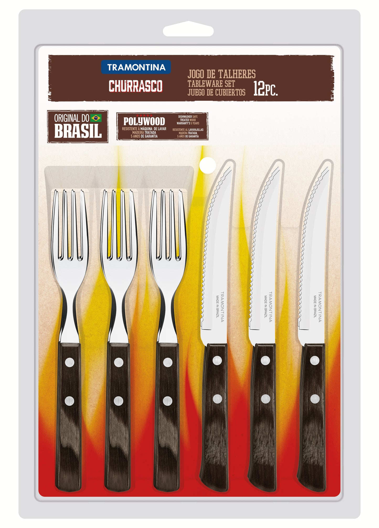 12pc. Braai Set, Brown