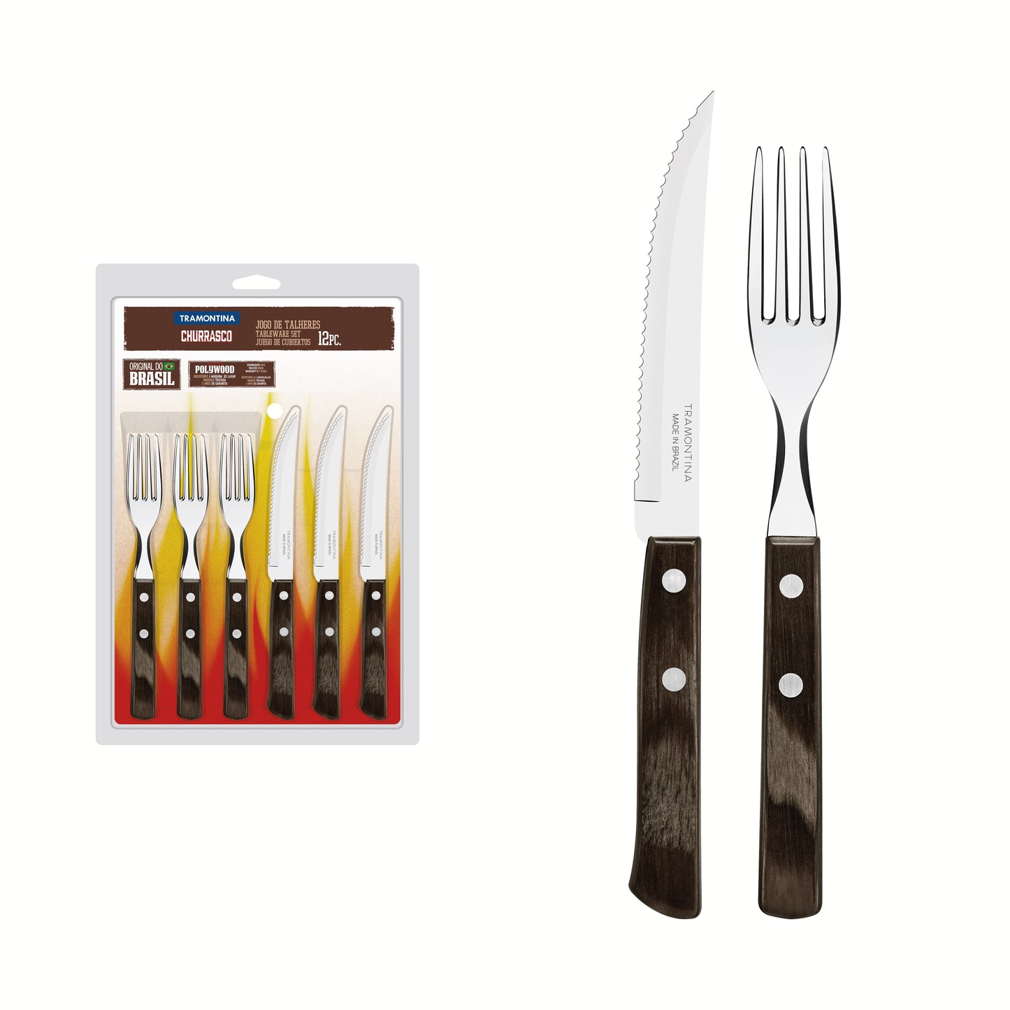 12pc. Braai Set, Brown