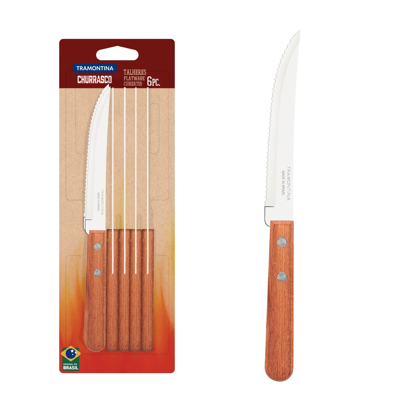 6pc. Steak Knives, Not Dishwasher Safe