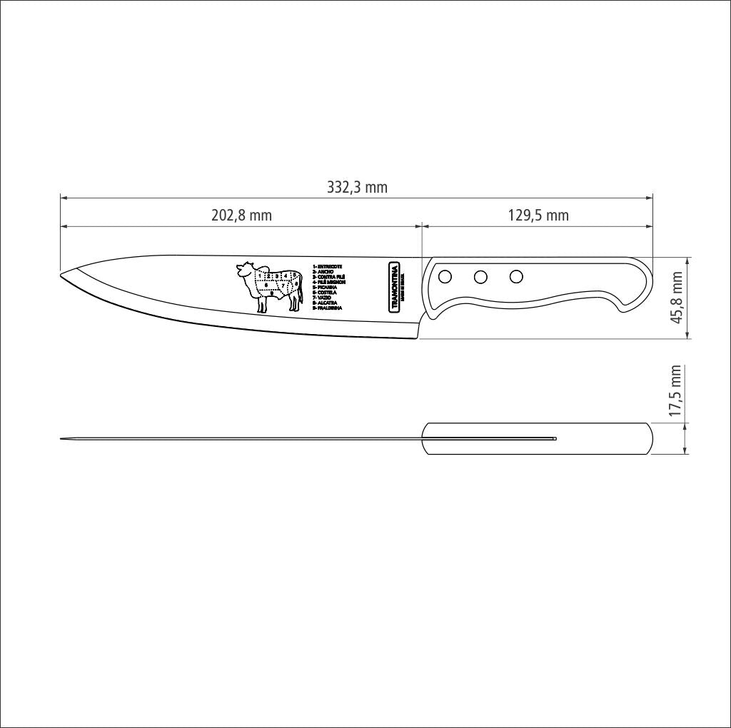 1pc. Knife Braai Economic (Blister Packaging)