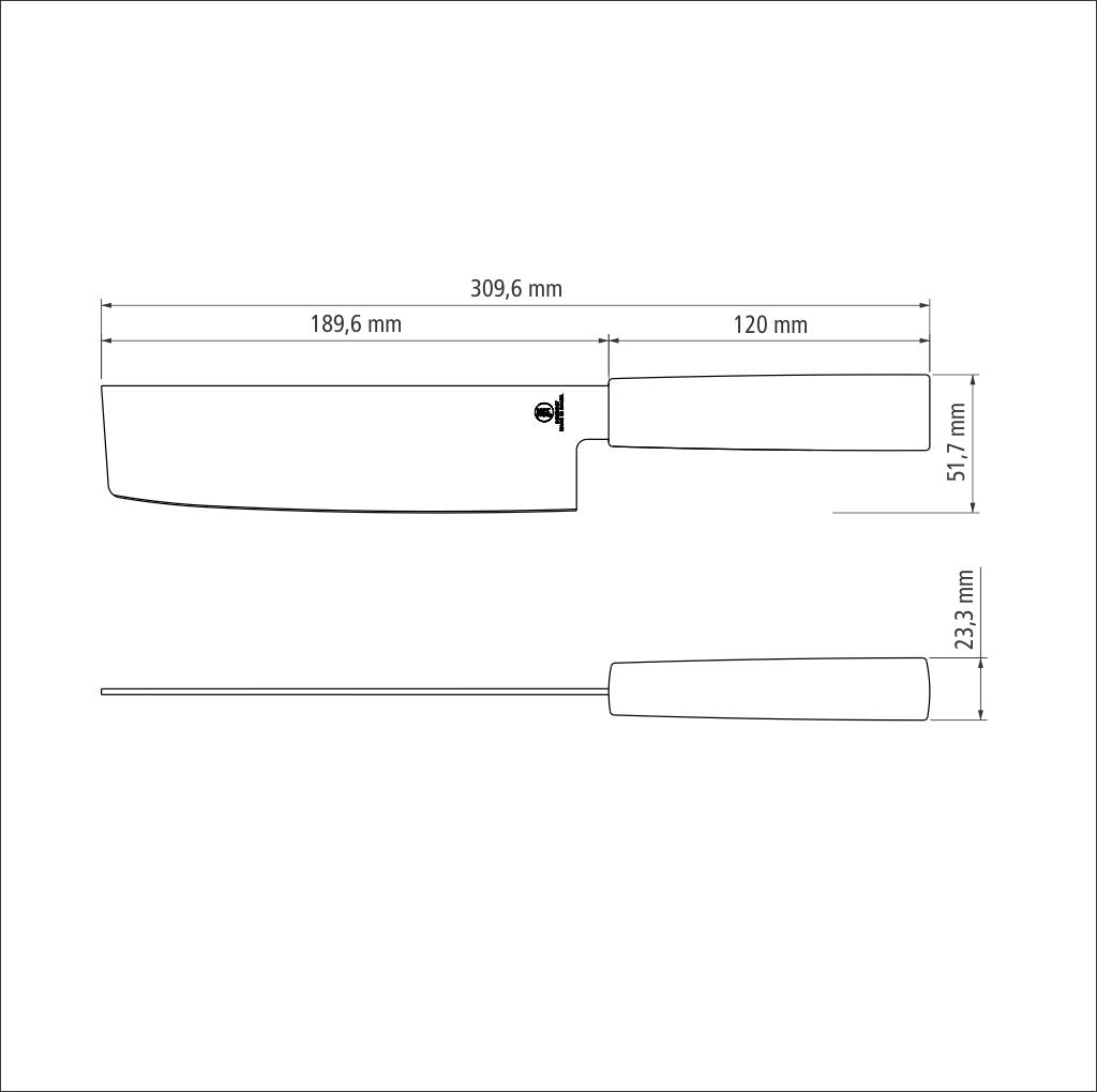 7'' (18cm) Sushi Knife Nakiri - Silver