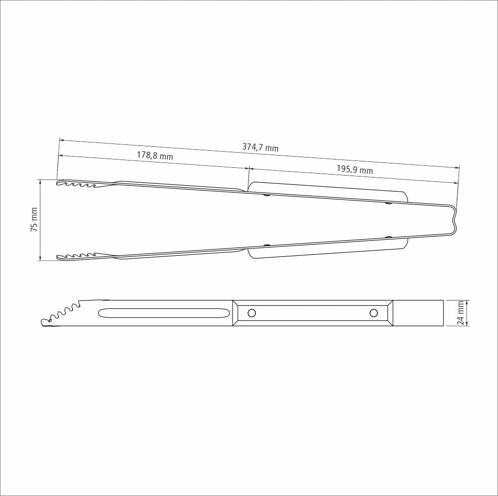 Meat Tongs 37cm, Natural Wood