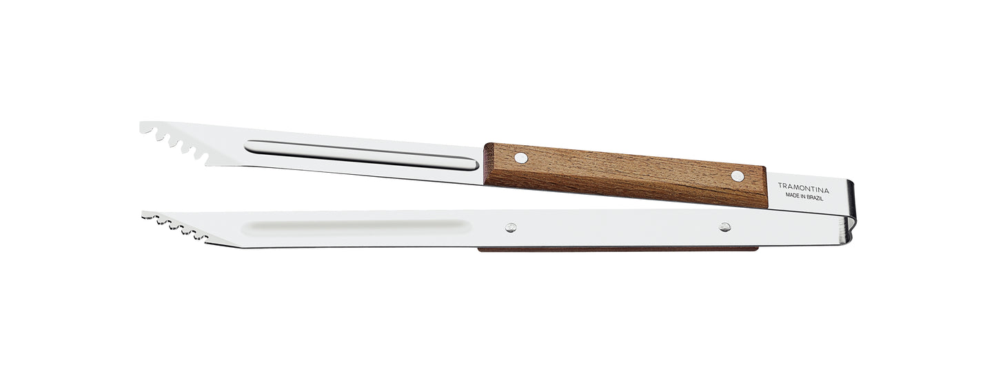 Meat Tongs 37cm, Natural Wood