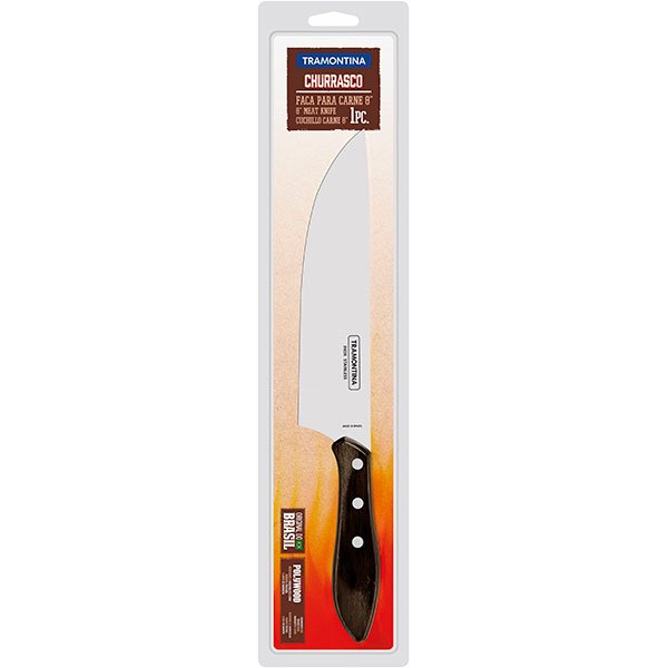 8" (20cm) Meat Knife, Brown (Blister Packaging)