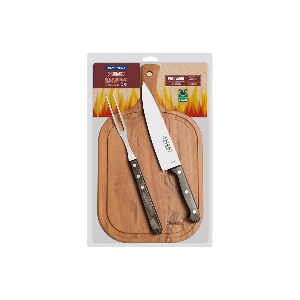 3pc. Braai Set, Brown