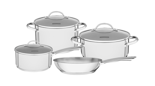 7pc. Stainless Steel Cookware Set - Una (stainless steel)