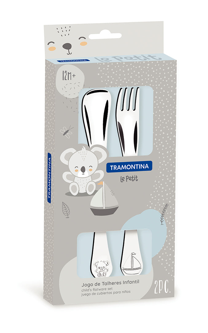 2pc. Child's Set Boys, Stainless Steel. Fork and Spoon.