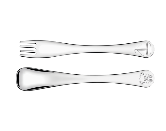 2pc. Child's Set Girls, Stainless Steel. Fork and Spoon.
