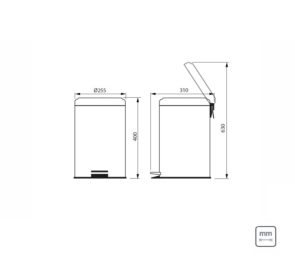 Stainless Steel Pedal Bin 12l