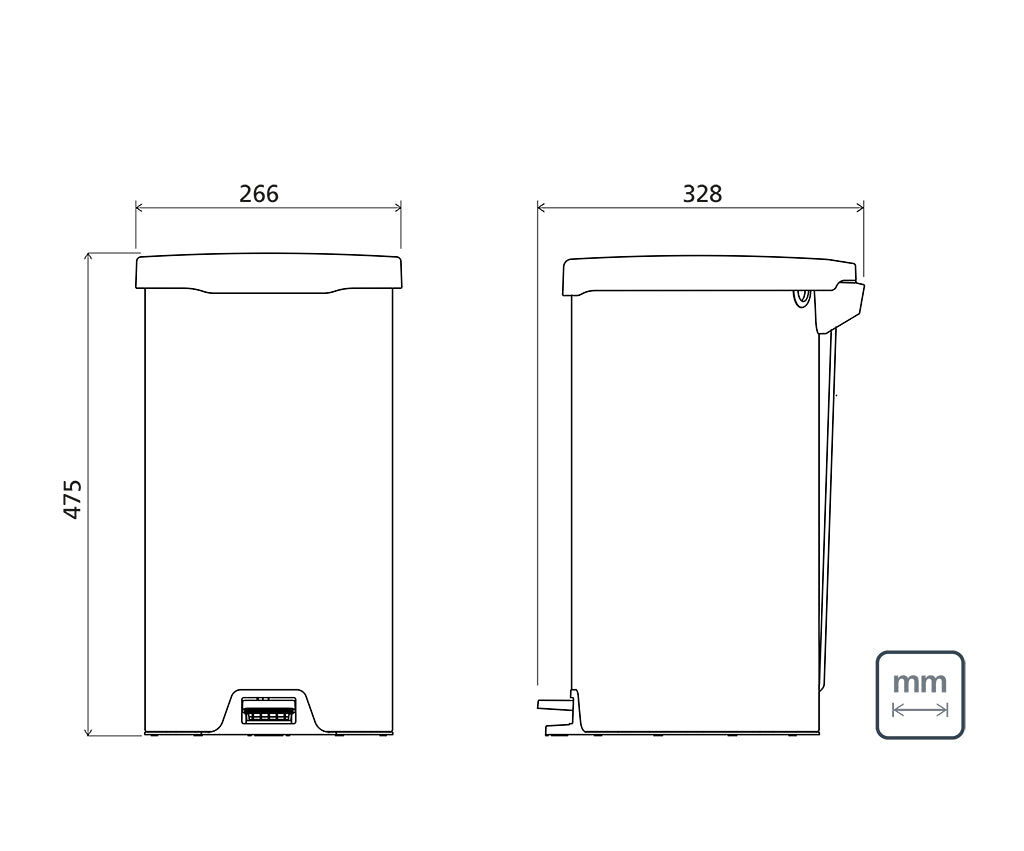 Stainless Steel and Plastic Bin 20l